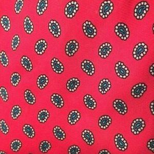 CARLO COLOMBO RED SILK TIE WITH OVAL DESIGN